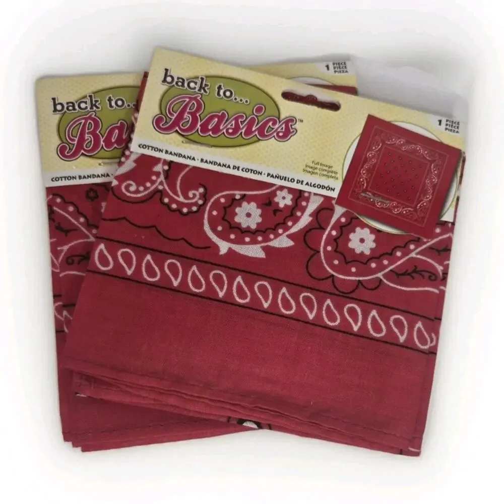 Back To Basics Cotton Bandanas 100% Cotton 2 Pieces
